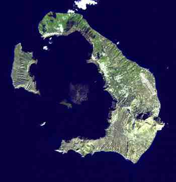 Landsat Image of Modern Thera, Santorini, Greece, NASA
