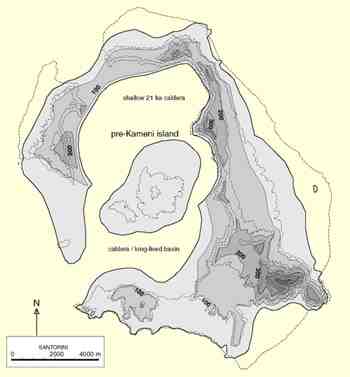 Geological Reconstruction of Pre-Minoan Eruption Thera, Druitt and Francaviglia, 1992, Santorini, Greece