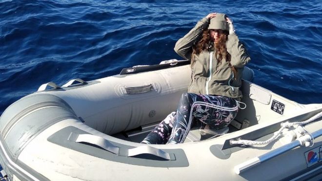 Kushila Stein was saved by the Hellenic Coast Guard after using a signal mirror reflecting sunlight to alert them of her position 101 Kms (~ 55 nautical miles) north of Crete
