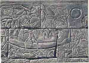 Sea Peoples Warship, Battle of the Delta, Medinet Habu, Mortuary Temple of Ramesses III, Luxor, Egypt, 1178 BC
