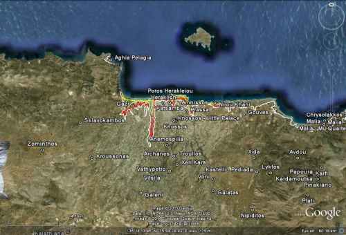 Minoan Crete Tsunami Inundation Map 3