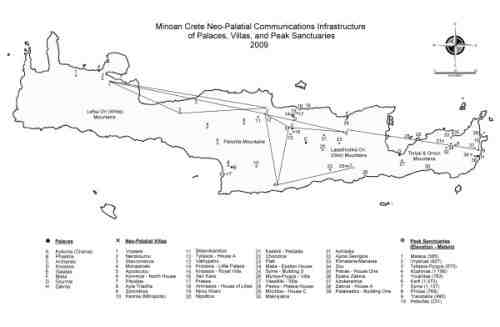 Minoan Crete Neo-Palatial Communications Infrastructure of Palaces, Villas, and Peak Sanctuaries